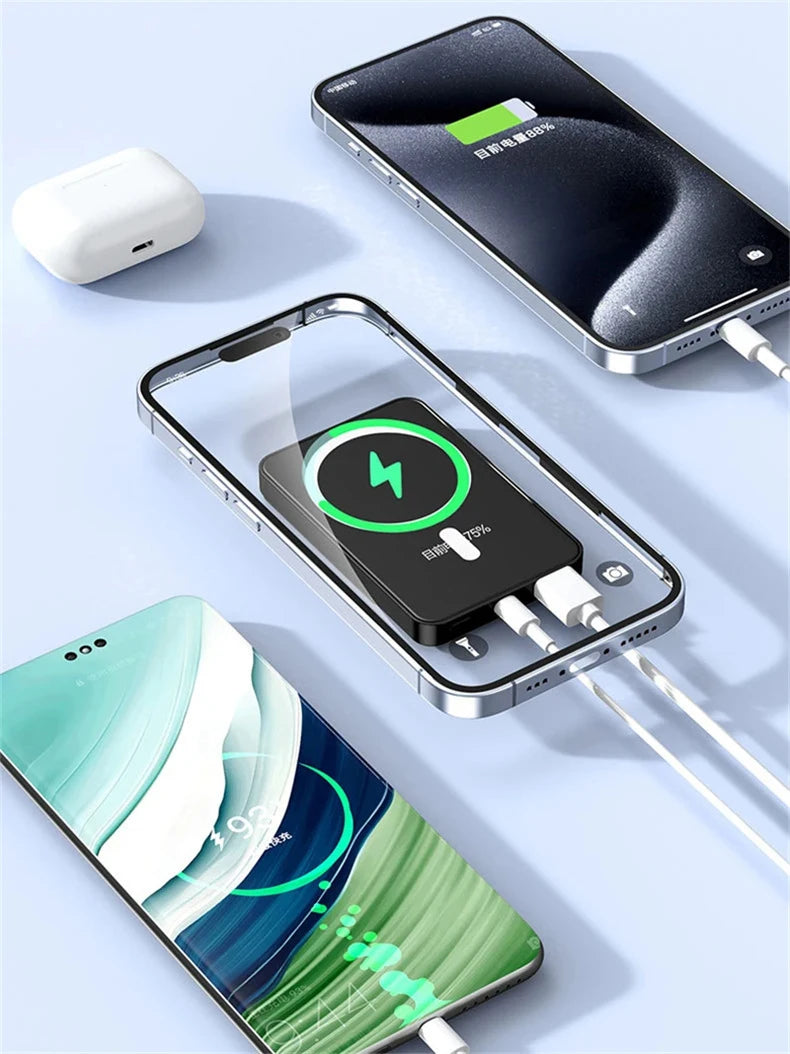 10000mAh Slim Magnetic Power Bank for Magsafe Wireless Powerbank Fast Charger Mini Portable Battery For iPhone 17 16 15 14 13 12