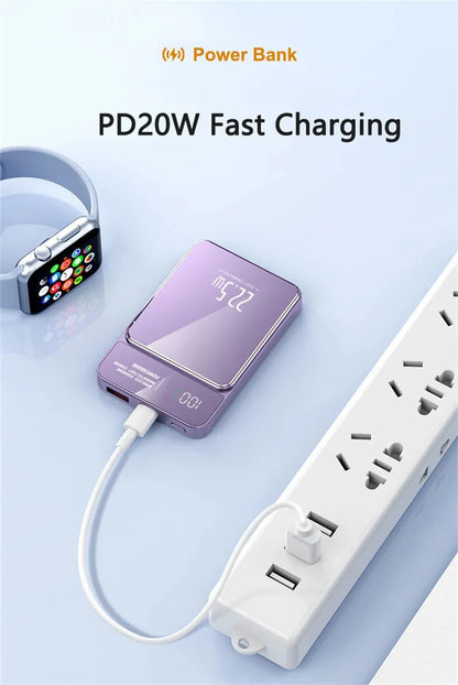 10000mAh Slim Magnetic Power Bank for Magsafe Wireless Powerbank Fast Charger Mini Portable Battery For iPhone 17 16 15 14 13 12