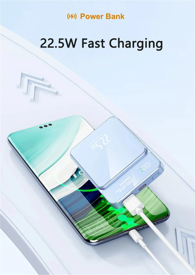 10000mAh Slim Magnetic Power Bank for Magsafe Wireless Powerbank Fast Charger Mini Portable Battery For iPhone 17 16 15 14 13 12
