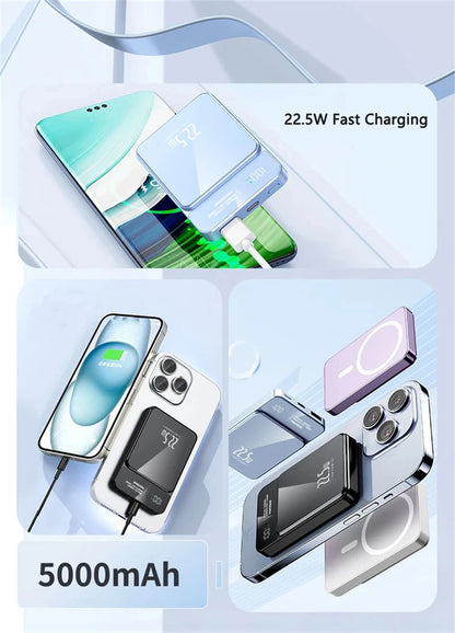 10000mAh Slim Magnetic Power Bank for Magsafe Wireless Powerbank Fast Charger Mini Portable Battery For iPhone 17 16 15 14 13 12