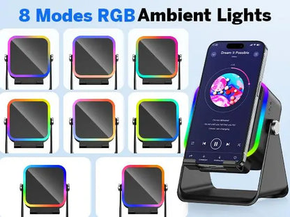 2026 Wireless Induction Audio Speaker Bracket Emergency Power 360 Adjustable Bracket With Colorful Ambient Light