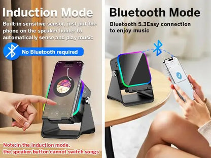 2026 Wireless Induction Audio Speaker Bracket Emergency Power 360 Adjustable Bracket With Colorful Ambient Light