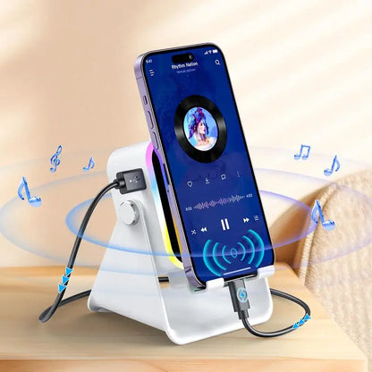 2026 Wireless Induction Audio Speaker Bracket Emergency Power 360 Adjustable Bracket With Colorful Ambient Light