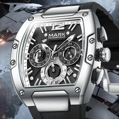 Mark Fairwhale Sports Man's Watches Brand Luxury Silicone Strap Date Clocks Fashion Multifunctional Quartz Wristwatch Boy Reloj