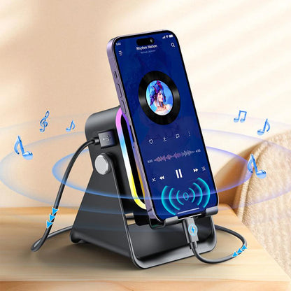 2026 Wireless Induction Audio Speaker Bracket Emergency Power 360 Adjustable Bracket With Colorful Ambient Light
