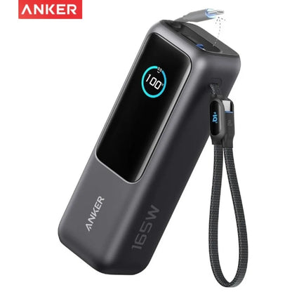 Anker Zolo A1695 25000mAh 165W PD Power Bank Built-in Retractable USB-C Cable Fast Charging Portable Charger for Laptop Phone