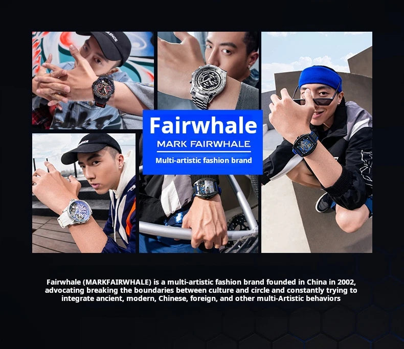 Mark Fairwhale Sports Man's Watches Brand Luxury Silicone Strap Date Clocks Fashion Multifunctional Quartz Wristwatch Boy Reloj