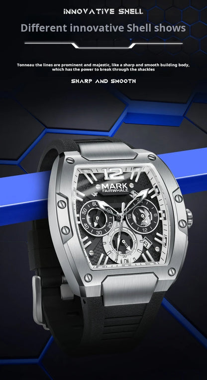 Mark Fairwhale Sports Man's Watches Brand Luxury Silicone Strap Date Clocks Fashion Multifunctional Quartz Wristwatch Boy Reloj