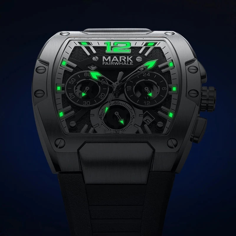 Mark Fairwhale Sports Man's Watches Brand Luxury Silicone Strap Date Clocks Fashion Multifunctional Quartz Wristwatch Boy Reloj