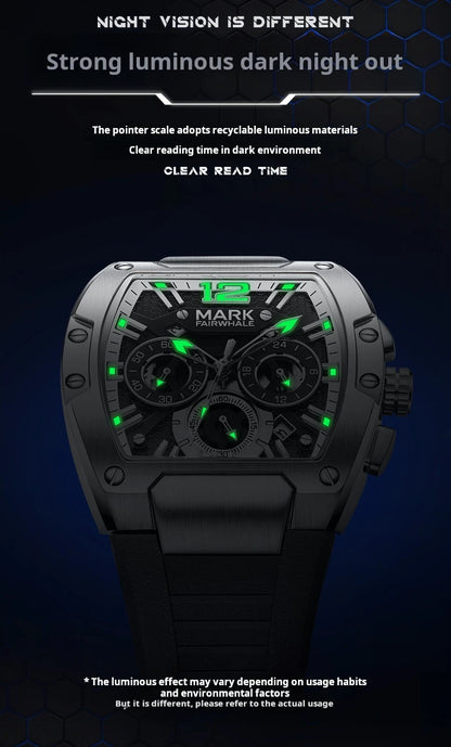 Mark Fairwhale Sports Man's Watches Brand Luxury Silicone Strap Date Clocks Fashion Multifunctional Quartz Wristwatch Boy Reloj