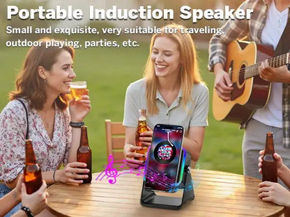 2026 Wireless Induction Audio Speaker Bracket Emergency Power 360 Adjustable Bracket With Colorful Ambient Light