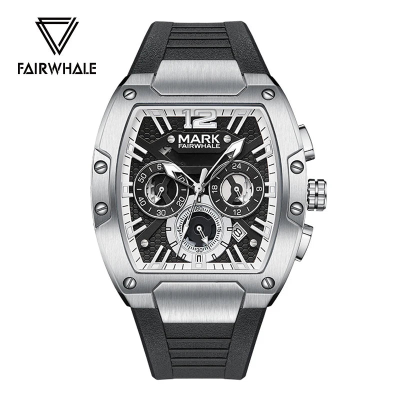 Mark Fairwhale Sports Man's Watches Brand Luxury Silicone Strap Date Clocks Fashion Multifunctional Quartz Wristwatch Boy Reloj